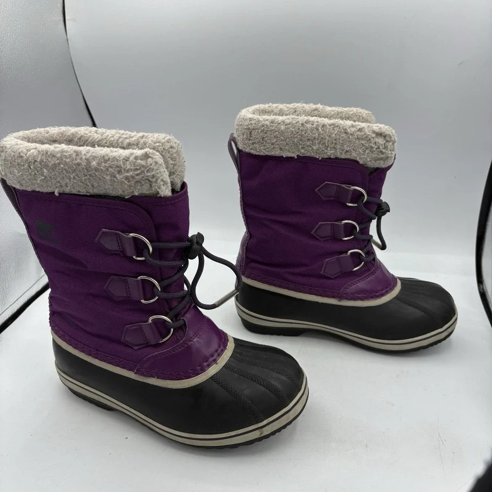 Sorel Boots Youth Girls Size 3 Yoot Pac‎ Insulated Winter Snow Purple Kid Child